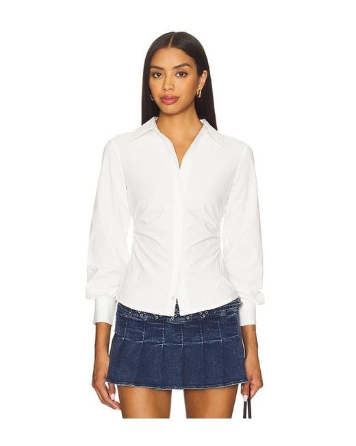 ALL THE WAYS White Millie Button Up Top