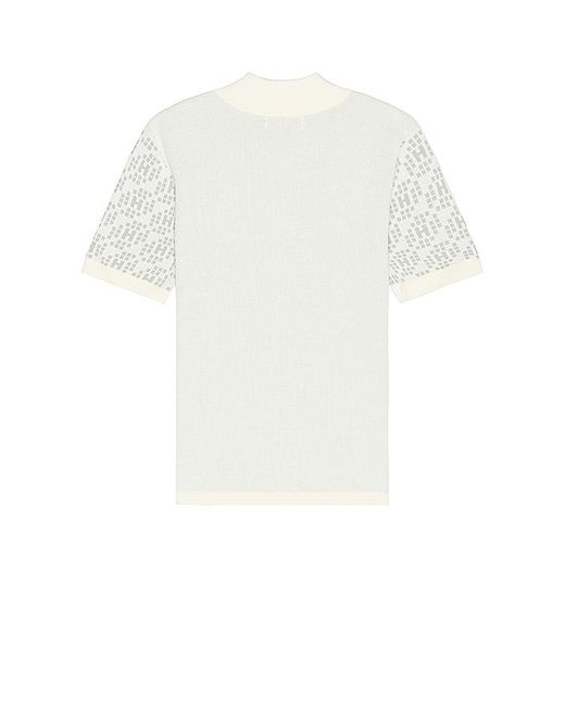 Honor The Gift White A-spring Knit H Pattern Polo for men