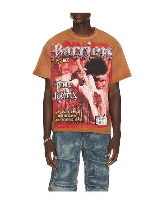 Barriers Worldwide Red X Jimi Hendrix Voodoo Child Tee for men