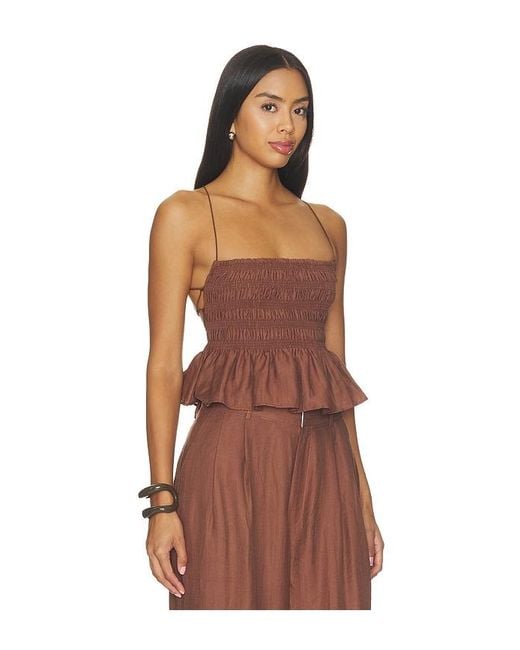 MOTHER OF ALL Brown Taylor Top