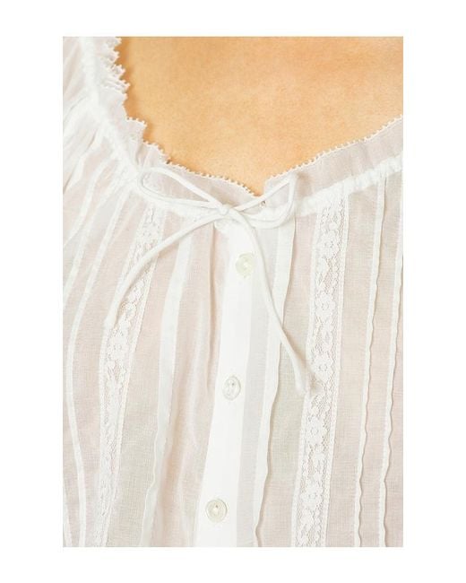 Helsa White Voile Peasant Blouse