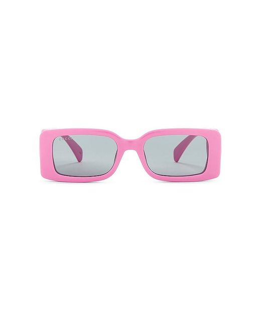 Gucci Pink Chaise Longue Rectangular Sunglasses