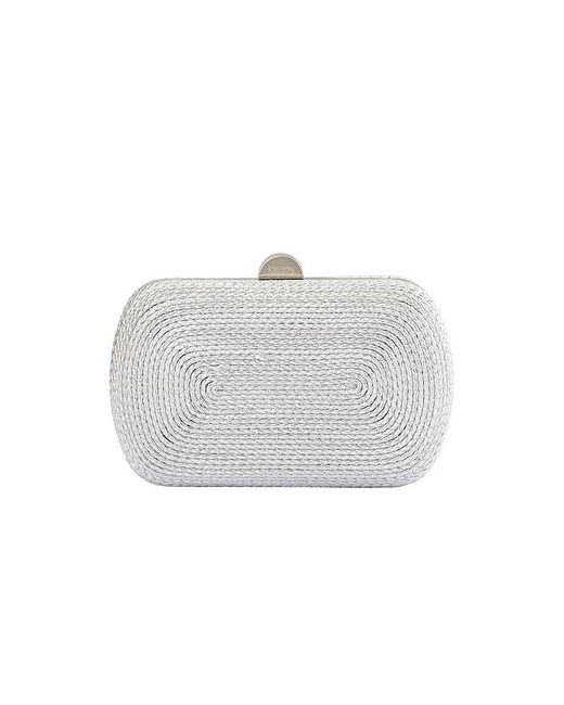 Olga Berg White Martina Coiled Rope Clutch