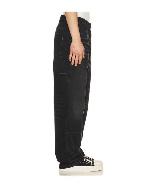 Babylon Black Double Knee Denim Pants for men