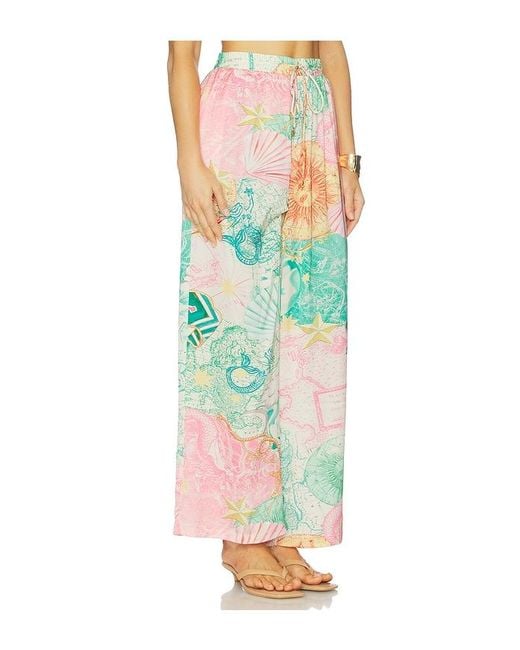 Kulani Kinis Green Draw String Resort Wide Leg Pant