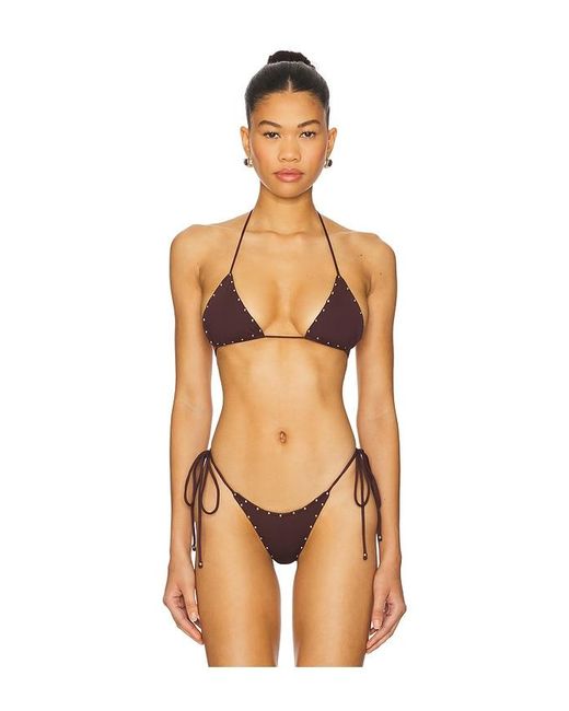 Indah Multicolor Loretta Printed Triangle Bikini Top