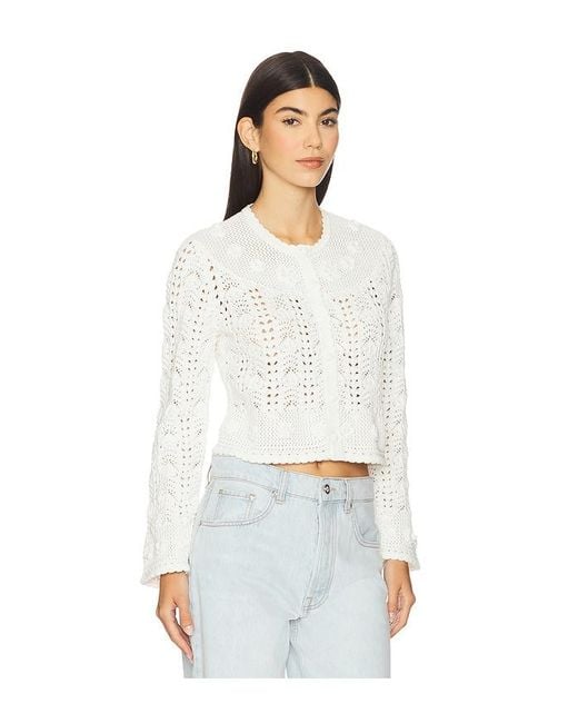 Rixo White Cardigan Kyra