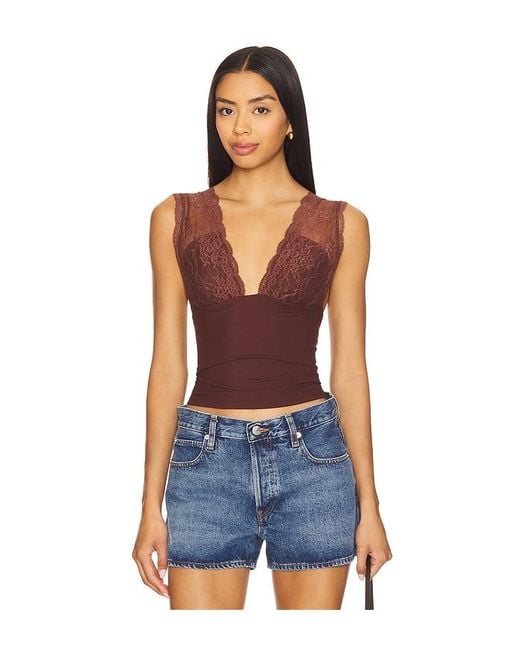 Free People Blue Trägertop Power Play