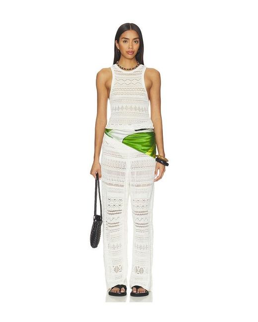 YELLOW THE LABEL Green X Revolve Axis Silk Scarf