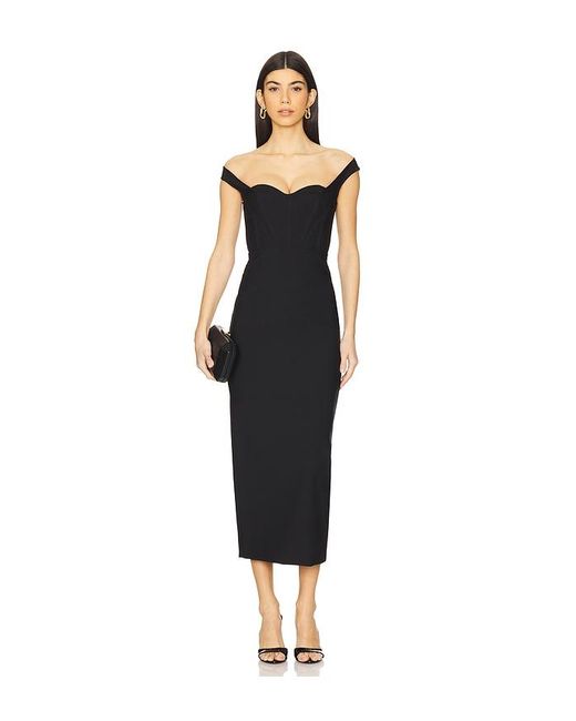 Michael Costello X Revolve Rubina Midi Dress in Black | Lyst