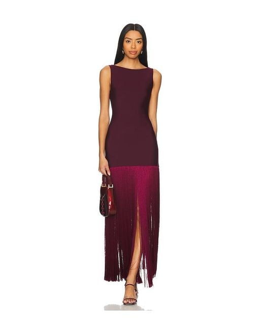 SELEZZA LONDON Red Fausta Midi Dress