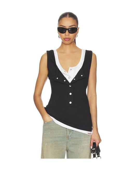 Markgong Black Layered Open-Collared Vest