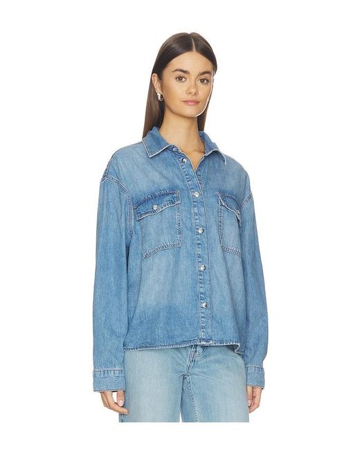 Anine Bing Blue Paxton Shirt