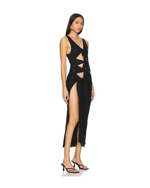 superdown Black Nelly Sheer Maxi Dress