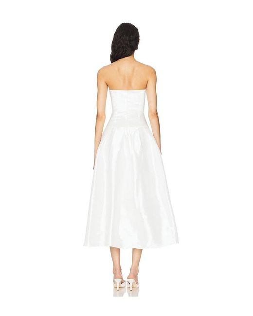 MORE TO COME White Cambria Strapless Dress