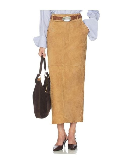 Helsa Multicolor Suede Column Skirt