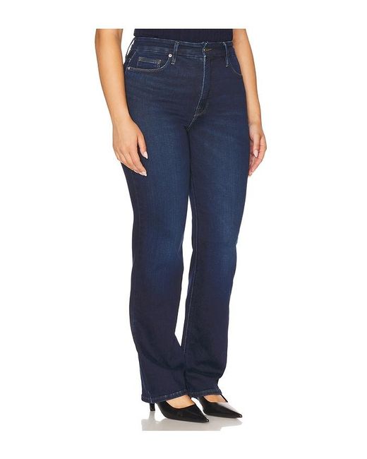GOOD AMERICAN Blue Soft Tech Good True Straight Jeans