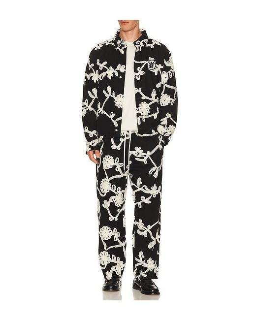 Honor The Gift Black Floral Ribbon Button Up for men