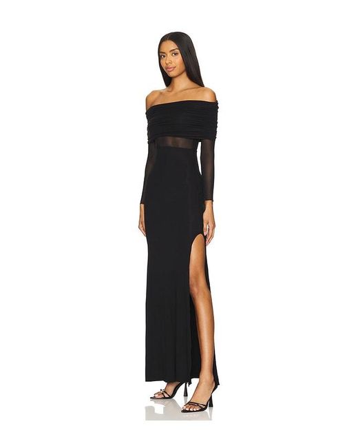 RTA Black Zadie Long Sleeve Maxi Dress