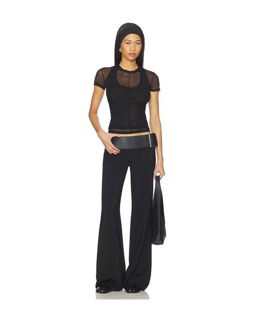 Helmut Lang Black Mesh Layered Top