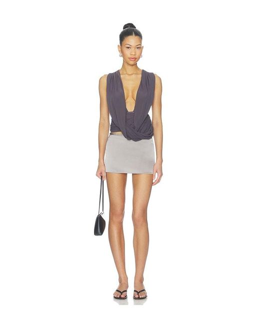 superdown Blue Brooks Drape Top