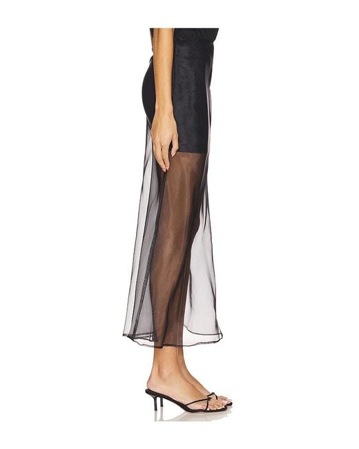Line & Dot Black Denman Midi Skirt