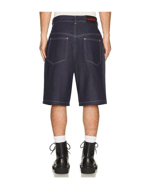 Pleasures Blue X Zero Skateboards Skull Jorts for men