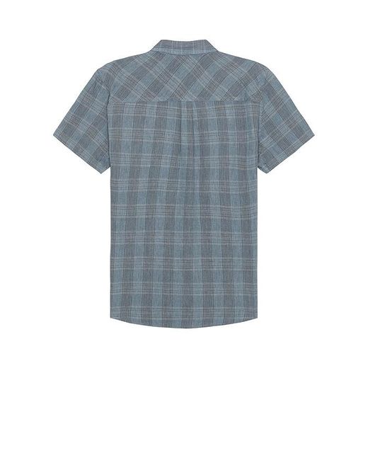 Brixton Blue Memphis Linen Blend Short Sleeve Shirt for men