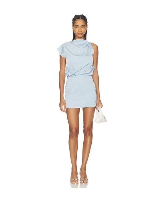 MORE TO COME Blue Salem Drape Mini Dress