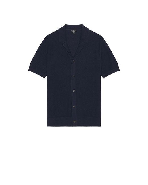 Camisa Tipo Suéter Con Cuello De Campamento Boucle En Talla En Club Monaco de hombre de color Blue