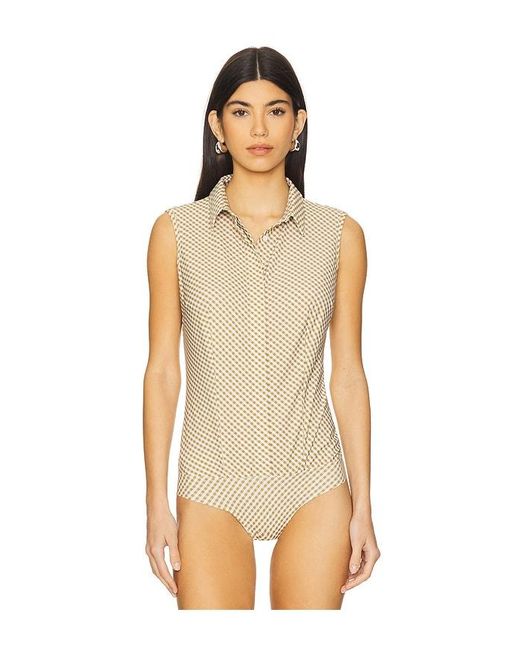 Commando Natural Classic Sleeveless Button Down Bodysuit