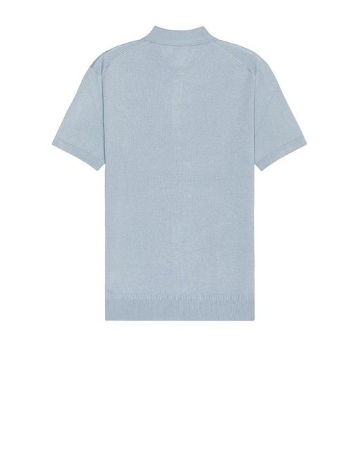 Club Monaco Blue Lux Short Sleeve Silk Cash Polo for men