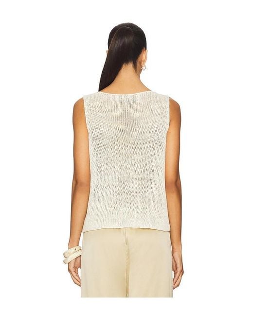 Enza Costa Natural Linen Open Knit Tank Top