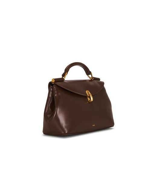 JW PEI Brown Audrey Flap Lock Top Handle Bag
