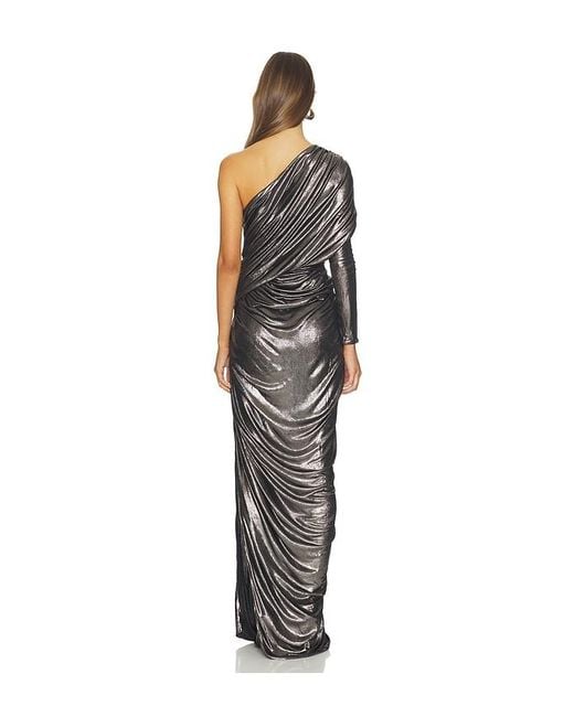 Atlein Black One Sleeve Draped Gown