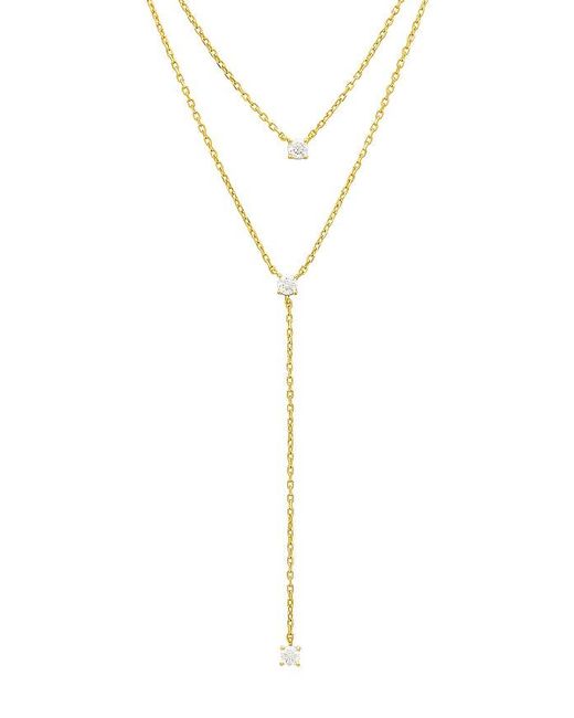 Shashi Metallic Solitaire Layered Lariat