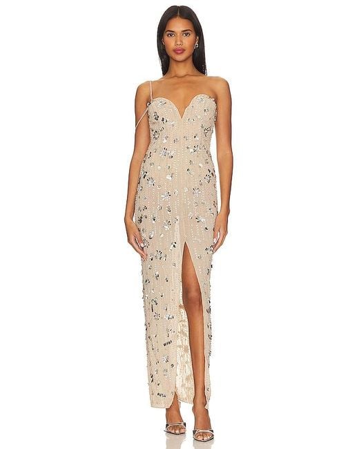 Camila Coelho Natural Tonia Embellished Maxi Dress
