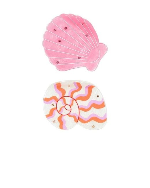 Frasier Sterling Pink Shell Beach Claw Clip Set