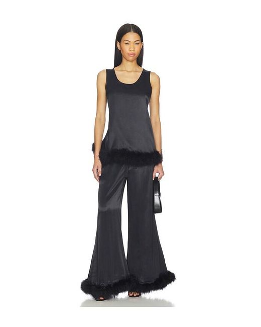 Sleeper Black Bisou Bisou Top With Feathers