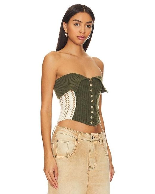 Jaded London Green Knitted Corset