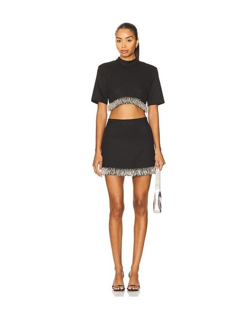 Jonathan Simkhai Black Dua Mini Skirt