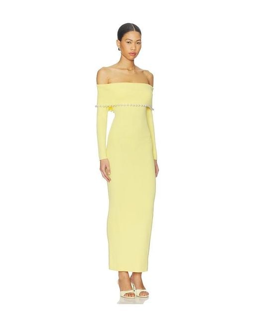 La Porte Yellow Anya Foldover Dress