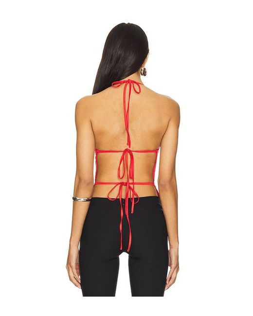 superdown Red Clover Halter Top