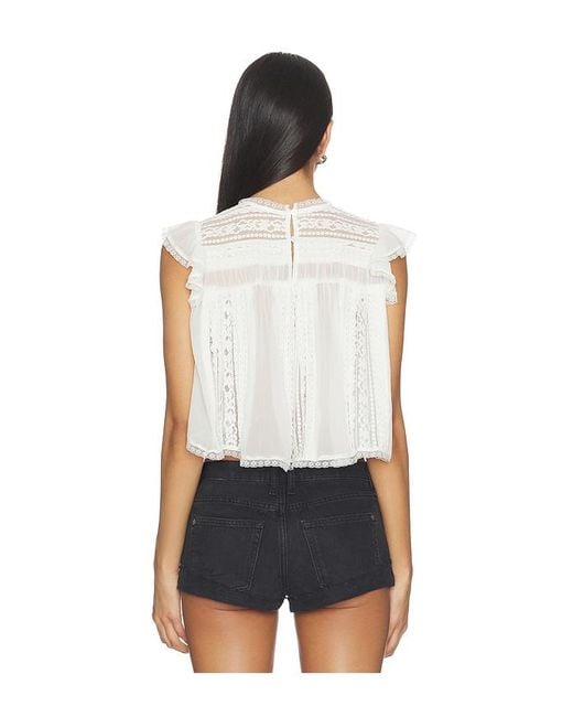 Free People White Sun Drenched Blouse