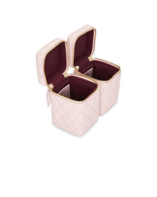 AKNVAS White Rox Mini Quilted Leather Double Box Bag