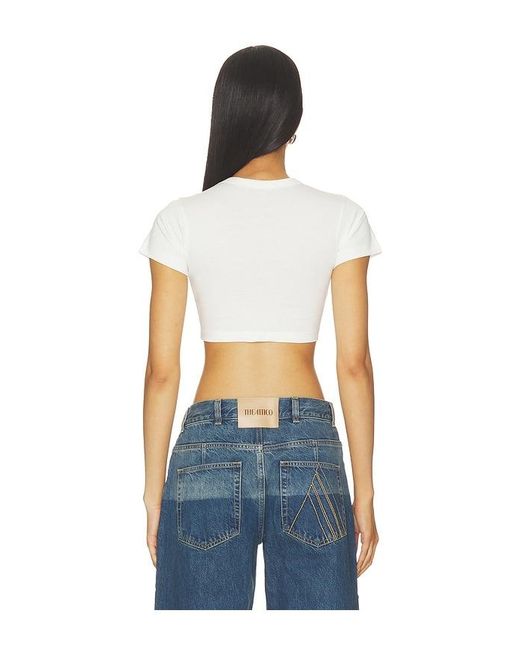The Attico Blue Logo Crop Tee