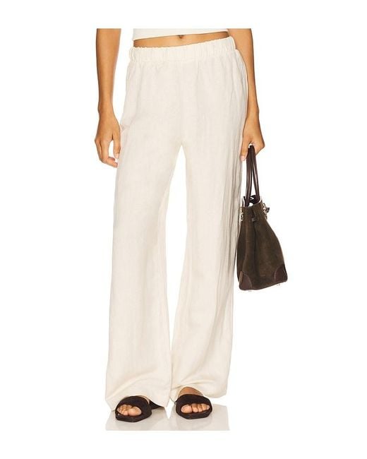 PERFECTWHITETEE White Woven Linen Pant