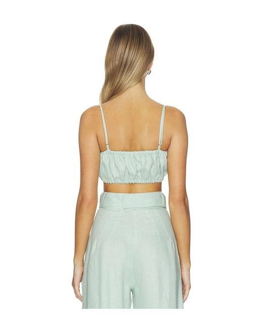 Matthew Bruch White Structured Bandeau Crop Top
