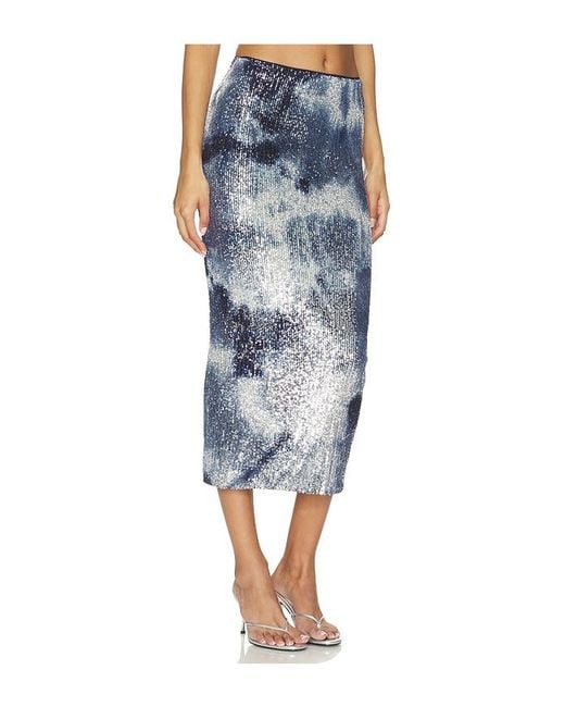 Le Superbe Blue Shibori Shine Liza Skirt