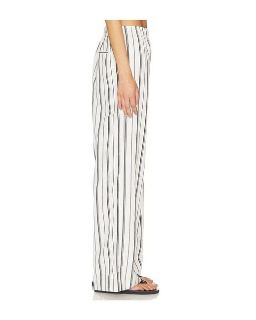 Vince White Resort Stripe Drawstring Pull On Pant